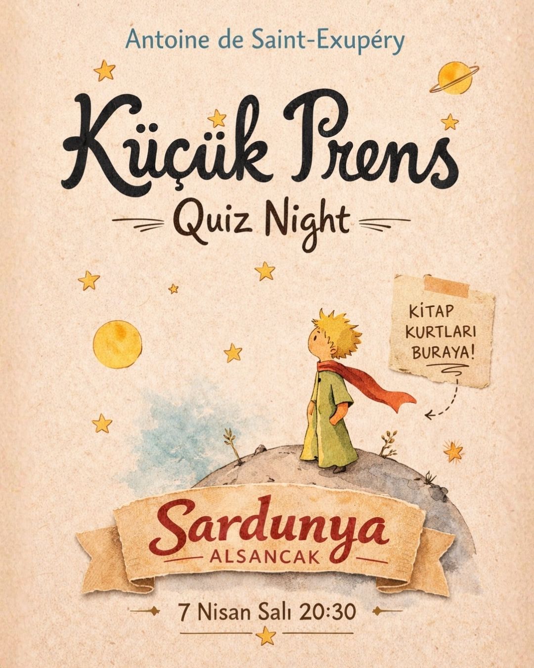 Küçük Prens Quiz Night icin geri sayim: İzmir etkinlik rehberi